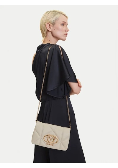 Love Moschino Kapitoneli Çıkarılabilir Zincir Askılı Kadın Çapraz Çanta Jc4043pp1mlc0110 Krem