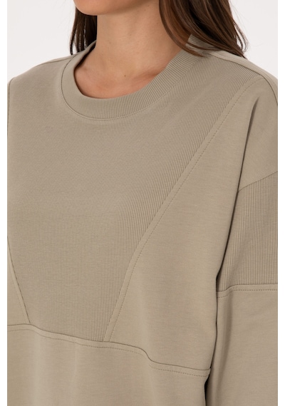 U.S. Polo Assn. Kadın Açık Haki Pamuklu Bisiklet Yaka Sweatshirt 50314170-VR183