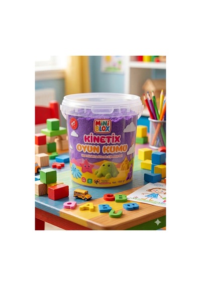 Doğal Kinetik Oyun Kumu 1kg Mor Mor