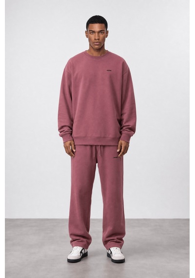 Erkek Respire Basic Oversize Sweatshirt Gül Gülkurusu