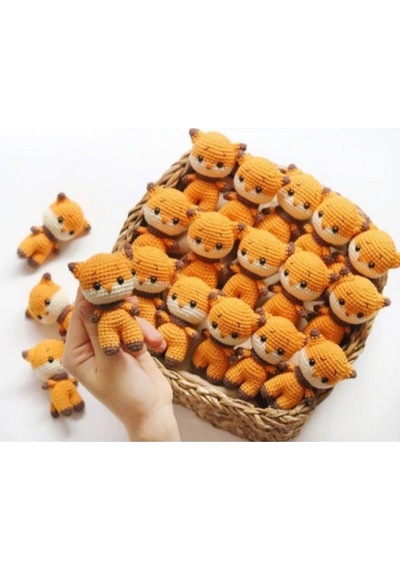 Amigurumi Organic Tilki Anahtarlık 9cm