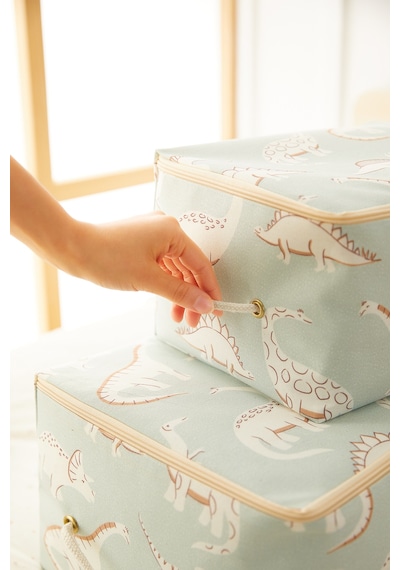 Ocean Home Textile 2'li Çocuk Odası Dinozor Hurç Set 1 Adet 30 x 22 x 18 / 1 Adet 52 x 28 x 21 cm