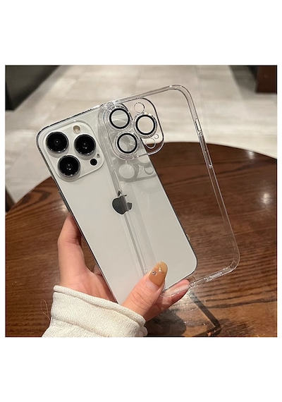 Apple Uyumlu iPhone 16 Pro Max Kılıf Sararmaz Sert Şeffaf Lens Hoparlör Koruma
