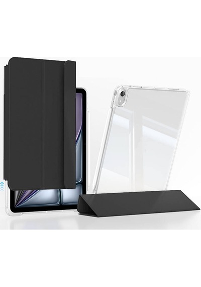 Apple Uyumlu iPad  Air 13 2024 Kılıf Magnetik Ayrılabilen Aihttgli Zore Sliding Tablet Kılıfı-siyah