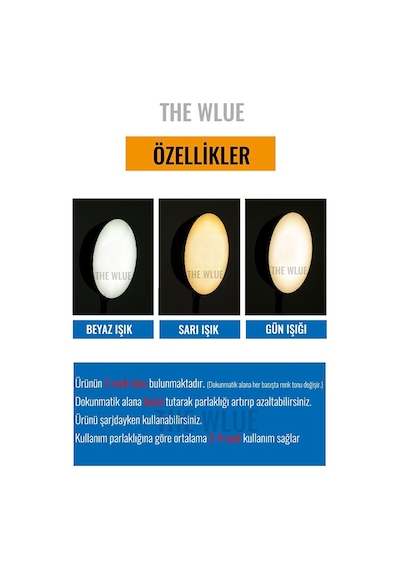 Şarjlı Dokunmatik 24 Led Masa Lambası Çalışma Okuma Işığı Dimmer Diğer