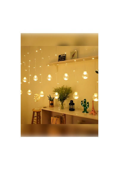 Top Led Dekoratif Saçaklı Perde Işık 8 Fonksiyonlu Fişli Günışığı Ampul Led Aydınlatma Gün Işığı