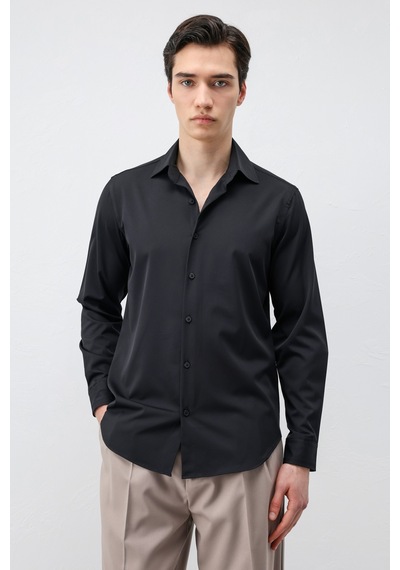 Antioch Comfort Slim Erkek Gömlek Siyah
