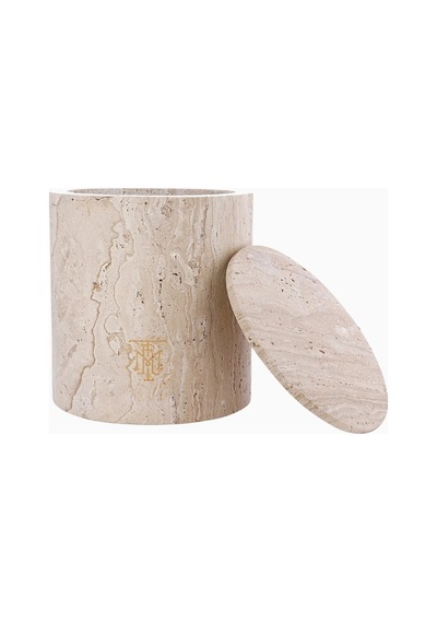 Montroi Travertine Candle Holder 280g Mum Uyumlu Traverten Mumluk Bej