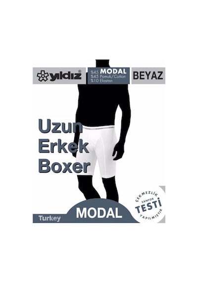 3'Lü Yıldız 160-161-162 Erkek Modal Uzun Paça Boxer
