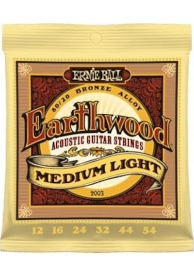 Ernie Ball 2003 Earthwood 80/20 Bronze Medium-Light Akustik Gitar Teli (12-54)