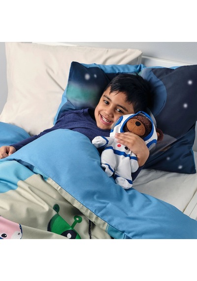 Ikea Aftonsparv Peluş Oyuncak 28 Cm Beyaz - Kahverengi - Mavi
