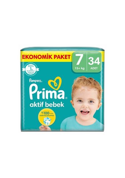 Prima Bebek Bezi 7 Beden 15+ KG Fırsat Paketi 34 Adet
