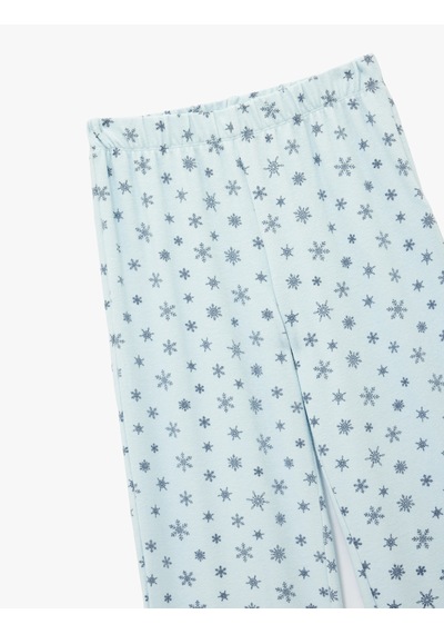 Koton Rahat Kesim Viskon Karışımlı Baskılı Pijama Altı Mavi Desenli 6wlk40023mk Mavi Desenli
