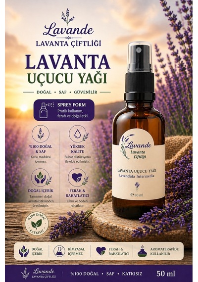Lavande Lavanta Çiftliği Lavanta Yağı L.Angustifolia Sprey 50 ML