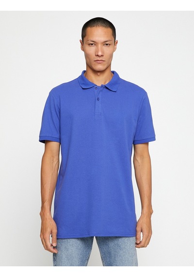 Koton Basic Tişört Polo Yaka Düğmeli Dar Kesim Mor 3Sam10001Mk 3Sam10001Mk958 Mor