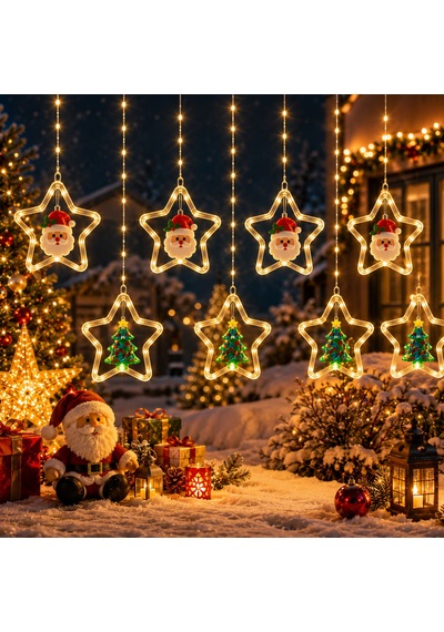 Yüksek Kalite 3.20 Metre Gün Işığı Noel Salkım Led Işık 10 Dal Yıldızlı Noel Baba Çam Ağacı Figürlü Diğer