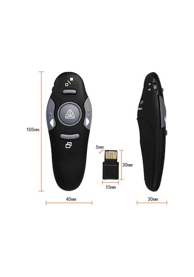 Kablosuz Sunucu Ppt Kontrol Cihazı Sunum Uzaktan Kumanda Lazer İşaretçi Usb Fare Tıklayıcı