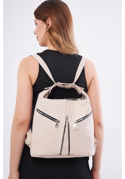 Derinss Leather Derinss Hakiki Deri Kadın Bej Sırt Ve Omuz Çantası Dkb501 001