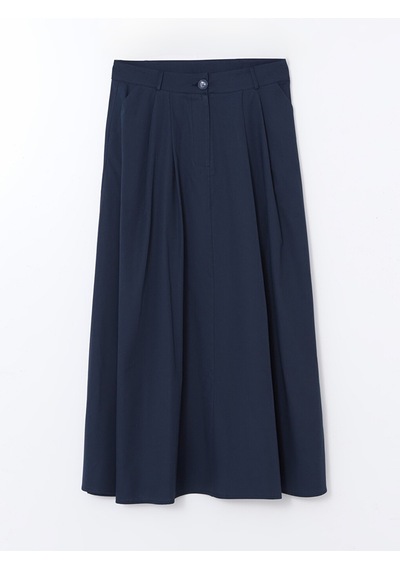 Lcwaıkıkı Classic Lacivert Standart Fit Poplin Kadın Etek
