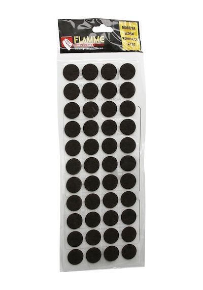 Flamme-0053 Mobilya Keçesi 21mm 44 Adet Yuvarlak Zemin Koruyucu Yapışkanlı Montaj - 25'li Paket Diğer