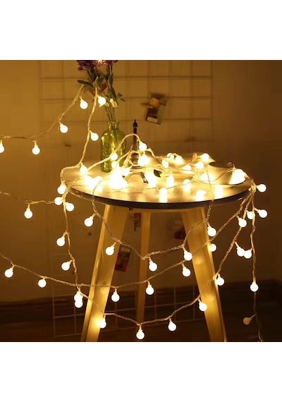 2 metre Pilli Led Işıklı Ampul Toplar Animasyonlu Dekoratif Aydınlatma