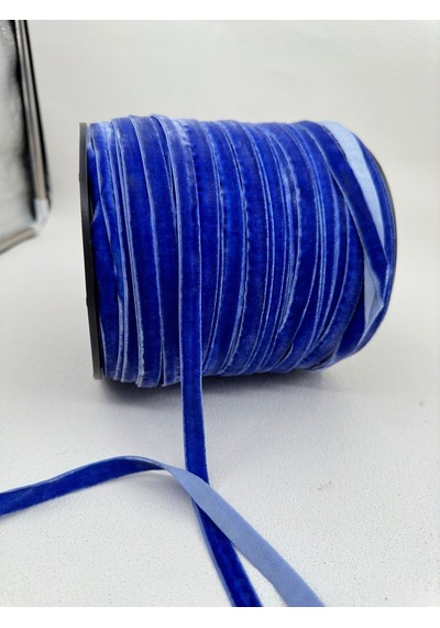 Paşateks- 1 Cm Düz Kadife-5 Metre -ef.mavi