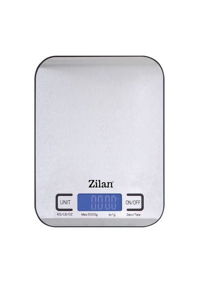 Zln2984 Inox Dijital Mutfak Tartısı 5 Kg Hassas Ölçüm Otomatik Kapanma Pil Dahil Gri - Inox