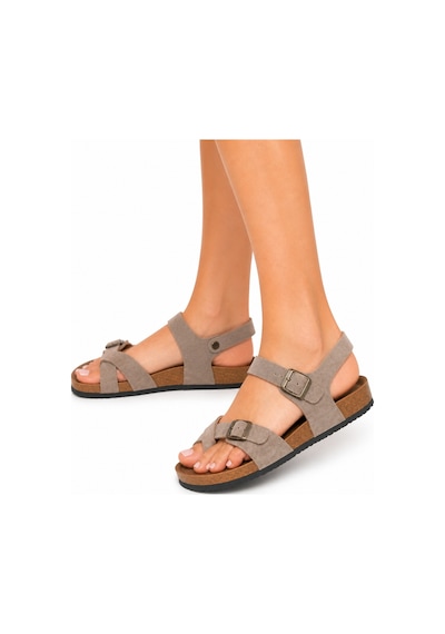 Dadwolf Rahat Taormına Leolı 1021077 Mayari Rio Kids Birkens Model Ortopedik Sandalet Vizon