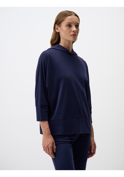 Jimmy Key Lacivert Bol Kesim Truvakar Kol Kapüşonlu Örme Sweatshirt 4ww071333494 Lacivert