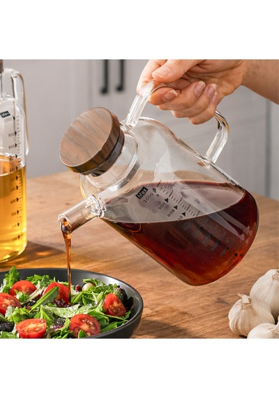 Porsima Lm-0108 Verra Kapaklı Borosilikat Cam Yağlık Sirkelik Yağdanlık 1000ml Şeffaf