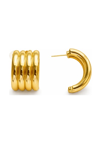 Çelik 4 Bombe Küpe Gold