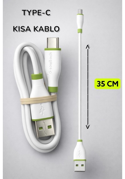 Soltech Type-c Kısa Şarj Kablosu 35 Cm
