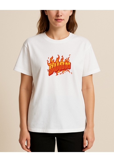Hugo Boss Burn Baskılı T-shirt Beyaz
