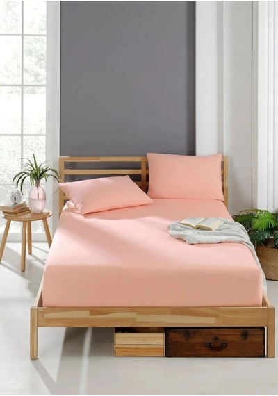 Tek Kişilik Yastıklı Çarşaf 100 200+30 Pembe