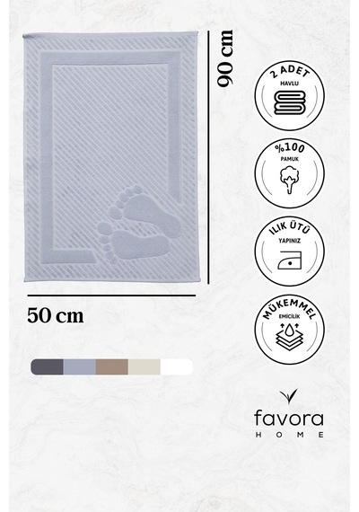 Leoline %100 Pamuk Premium Ayak Havlusu - Gri