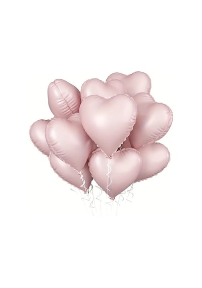 Beysüs Soft Pembe Retro Kalp Folyo Balon 18 İnç 5 Adet PEMBE
