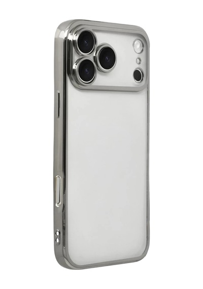 Newface Apple iPhone Uyumlu - 17 Pro Max Razer Lensli Silikon - Gümüş Belirtilmemiş