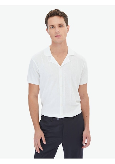 Ekru Regular Fit Casual Gömlek Ekru