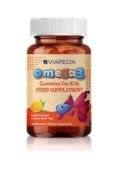 Viapecia Çocuklar İçin Portakal Aromalı Omega 3 Jelibonlar 60 Gummies