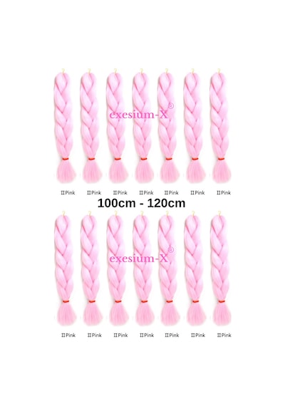 X-pression Afrika Örgüsü Ve Rasta Için Sentetik Saç 100gr-pink2 Şeker Pembesi