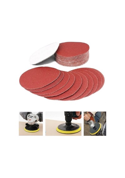20 Adet 115 Mm Cırt Zımpara Kağıdı 150 Kum Avuç Taşlama Spiral Uyumlu Velcro Deliksiz Cırtlı Zımpara