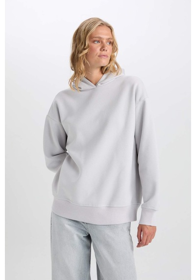 DeFacto Relax Fit Kapüşonlu Kalın Basic Düz Sweatshirt D9935AX24WNGR431 DeFacto Relax Fit Kapüşonlu Kalın Basic Düz Sweatshirt D9935AX24WNGR431