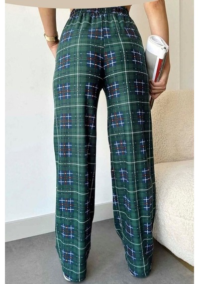 Mikro Süet Kadın Pijama Altı Tek Alt S1 Yeşil