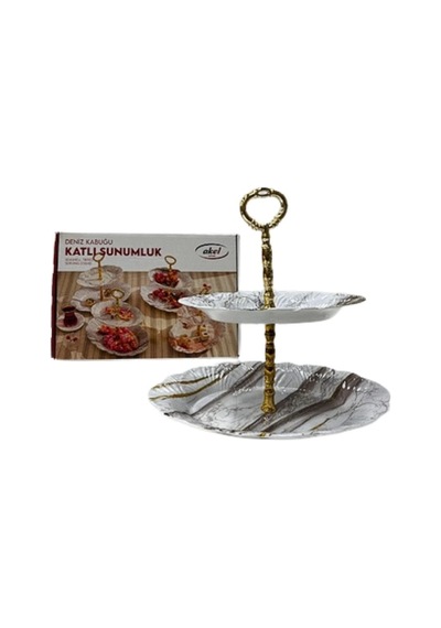 Benekli Katlı Melamin Sunumluk
