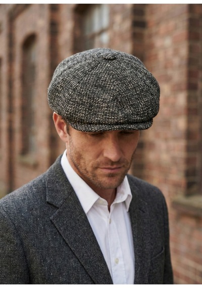 Emybox Erkek Kaşe 8 Köşe Kasket Şapka Klasik Retro- Peaky Blinders Tarzı Lastikli Standart Beden B