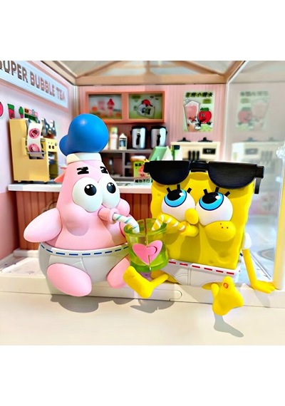 Sünger Bob Patrick Mini Figür 2'li Set Birleşen Bardak Tasarımlı Koleksiyon Figürü