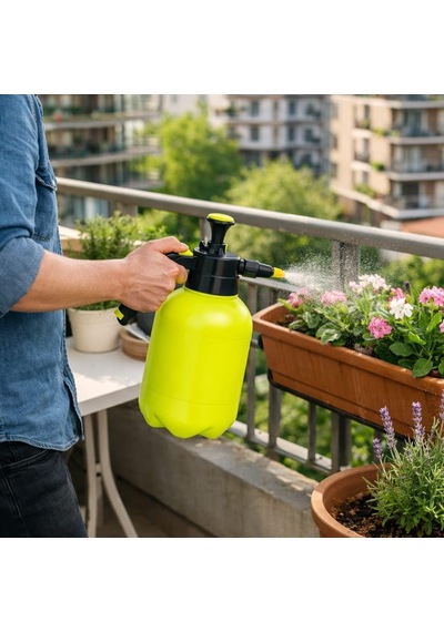 Basınçlı Bahçe Spreyi 2 Litre, El Pompalı İlaçlama Ve Sulama Püskürtücüsü, Ayarlanabilir Nozul, Çok Amaçl Genel