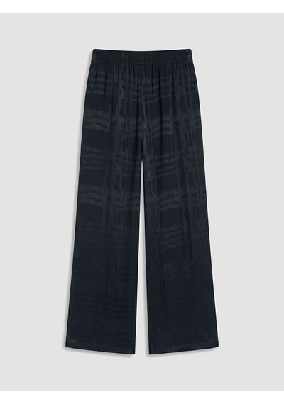 Lcw Everyday Siyah Loose Fit Ekose Kadın Pantolon