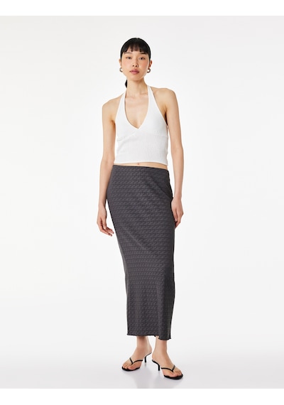 Koton Bürümcük Kumaş Dokulu Slim Fit Midi Kalem Etek Antrasit 6sak10299ek Koton Bürümcük Kumaş Dokulu Slim Fit Midi Kalem Etek Antrasit 6sak10299ek