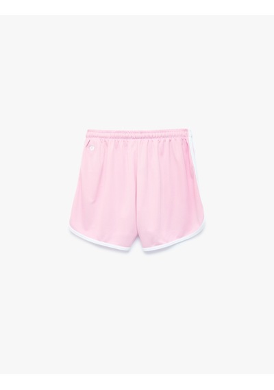Koton Beli Bağcıklı Rahat Kalıp Biyeli Spor Mini Şort Pembe 6sak40436nk Gül
